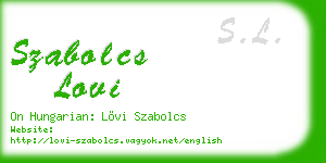 szabolcs lovi business card